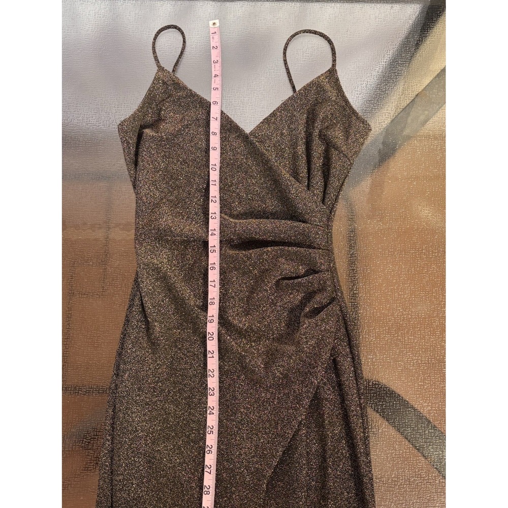 Vintage Windsor Y2K Dress Womens Large Prom Gown Glitter Slip High Slit Wedding - Picture 5 of 8